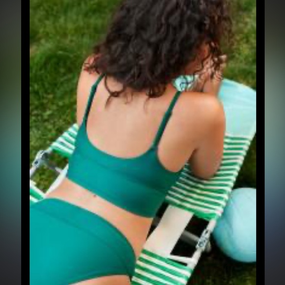 NWOT Aerie Malaysia Emerald Green Bikini Set - Picture 2 of 8